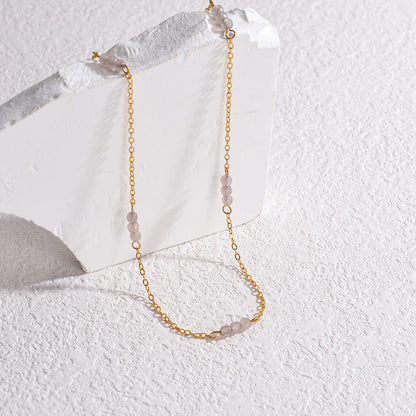 Steel Pearl Design Twin Sweater Chain Necklaces