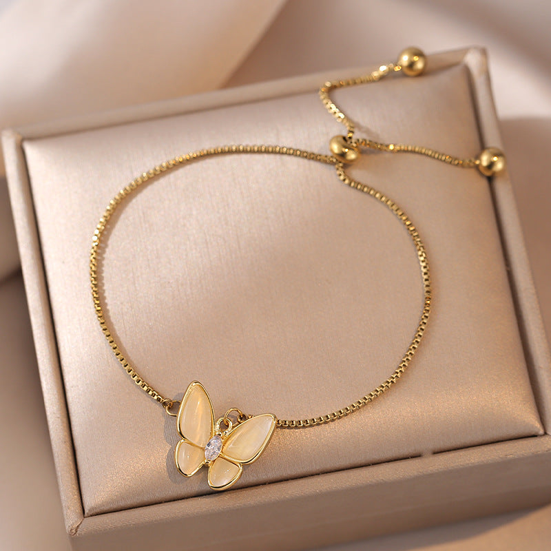 Women's Shell Butterfly Gold-plated Micro Inlaid Zircon Necklaces
