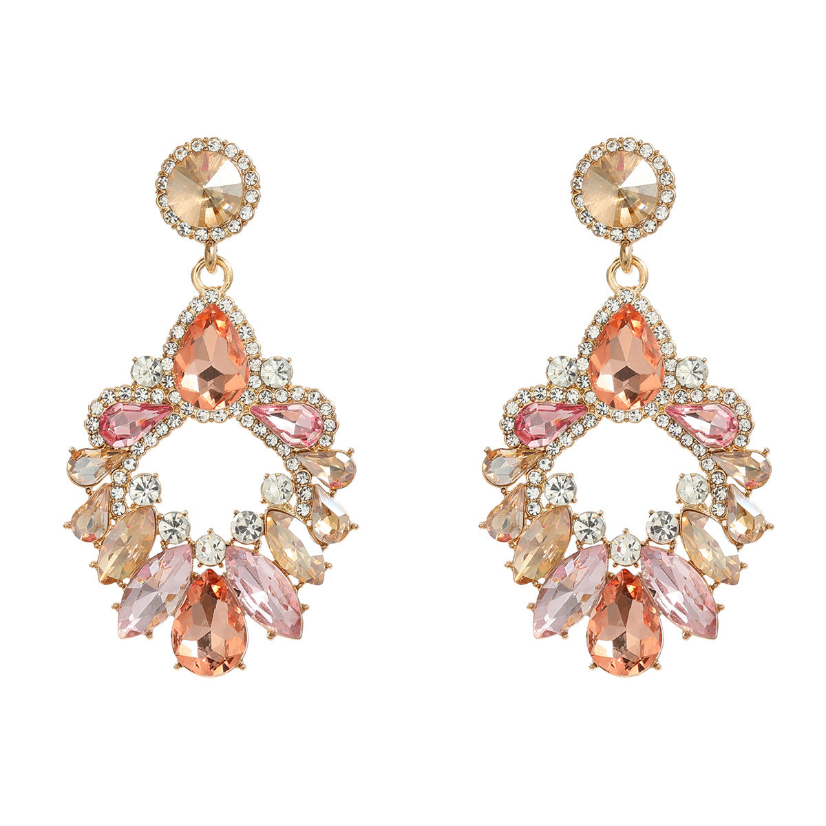 Women's Crystals Exaggerated Rhinestone Full Diamond Bohemian Earrings