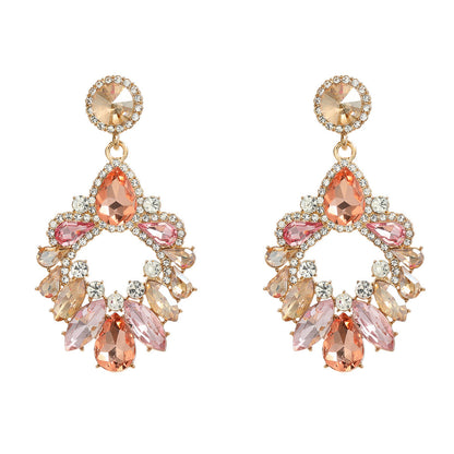 Women's Crystals Exaggerated Rhinestone Full Diamond Bohemian Earrings
