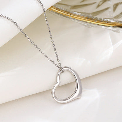 Women's Ornament Sterling Sier Hollow Heart Light Luxury Necklaces
