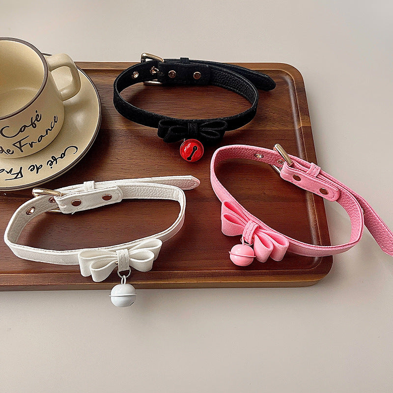 Women's Bell Collar Plush Texture Bow Leather Necklaces