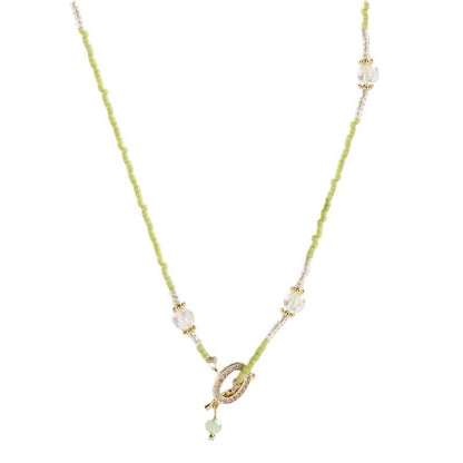 Green Personalized Beaded Sweet Buckle Simple Graceful Fresh Clavicle Necklaces