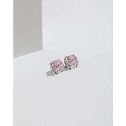 Women's Carbon Diamond Square For Niche Temperament Ice Earrings