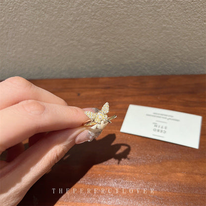 Zircon Pearl Butterfly Tide Niche Design Rings