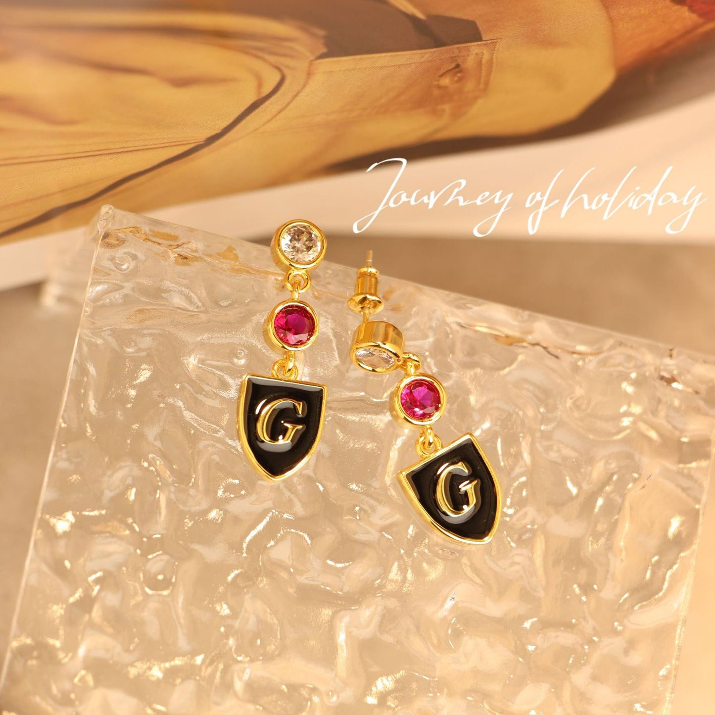 Affordable Luxury Fashion Letter Enamel Drip Glazed Earrings