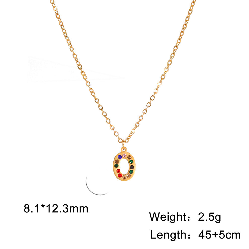 Titanium Steel Light Luxury And Simplicity Colorful Necklaces