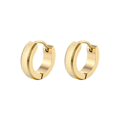 Men's Titanium Steel Round Ear Clip Stainless Earrings