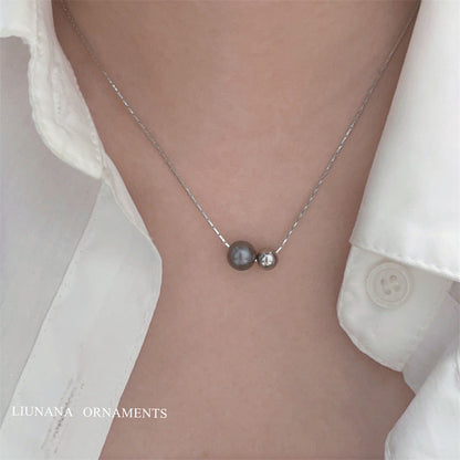 Retro Tahitian Gray Bright Pearl Pendant Temperament Necklaces
