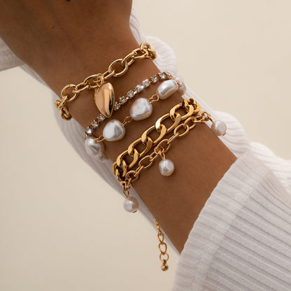Ornament Imitation Pearl Retro Baroque Female Bracelets