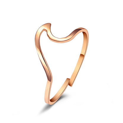 Women's Adjustable Elegant Titanium Steel Rose Gold Rings