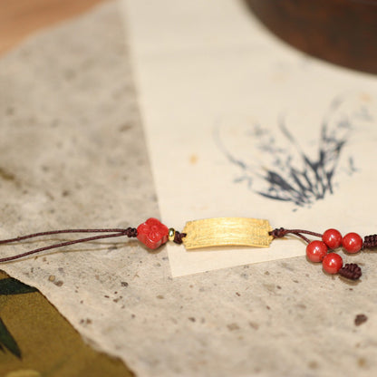 Card Woven Lucky Red Rope Lotus Seedpod Bracelets
