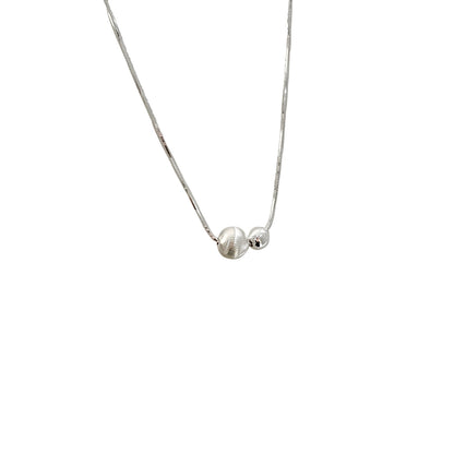 Sier Sterling Flash Round Beads Female Minority Fashion Necklaces