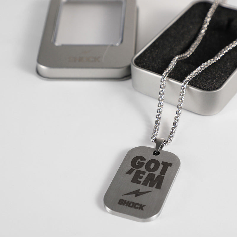 Men's Design Titanium Steel Army Stainless Pendant Necklaces