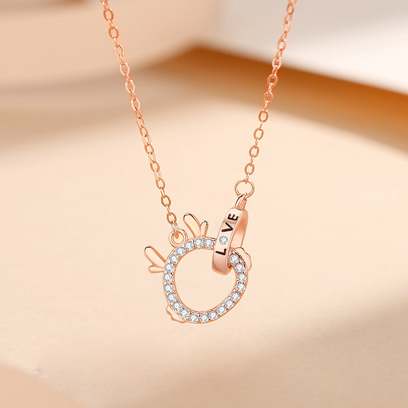 Women's Sier Life Chinese Clavicle Chain Micro Necklaces