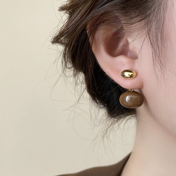 Elegant French Pearl Drip Glazed Two Earrings