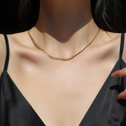 No Fading Wide Flat Snake Bones Necklaces