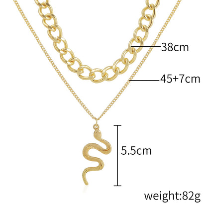 Animal Snake Exaggerated Punk Pendant Bone Necklaces