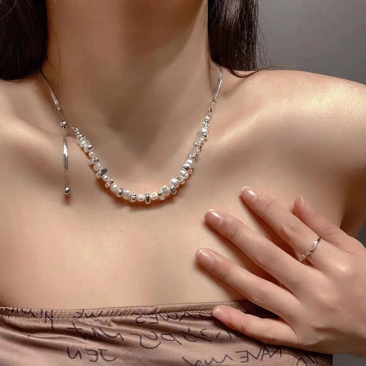 Sense Small Pieces Of Sier Pearl Necklaces