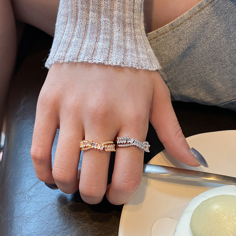 Open Female Minimalist Design Elegant Geometric Rings