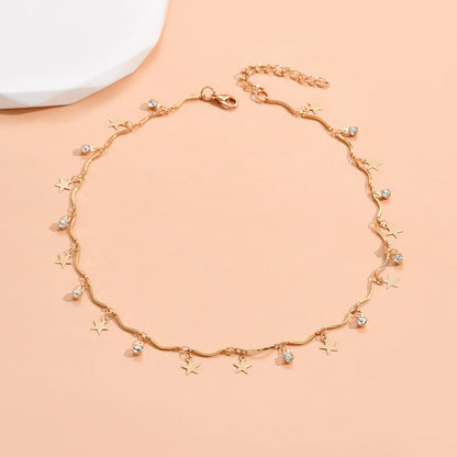 Pentagram Ball Pendant Clavicle Chain Affordable Necklaces