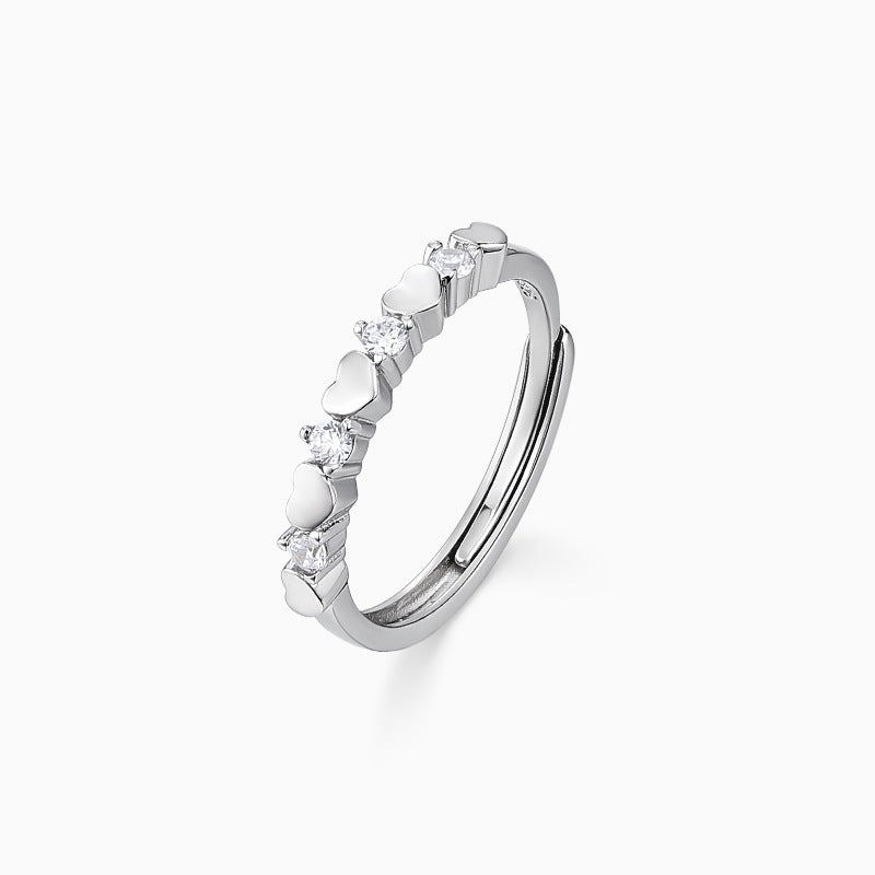 Sier True Love Coronation Couple Fashion Minority Rings