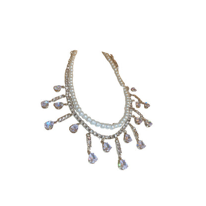 Zircon Water Drop Tassel Pearl Affordable Luxury Fashion Necklaces