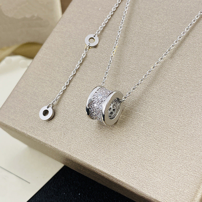 Women's & Men's Ceramic High Version Spring Full Diamond Small Waist Necklaces