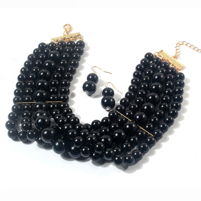 Women's Pearl Short Set Of Ornaments Necklaces