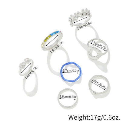 Yang Suit Geometric Rhinestone Pearl Dripping Rings