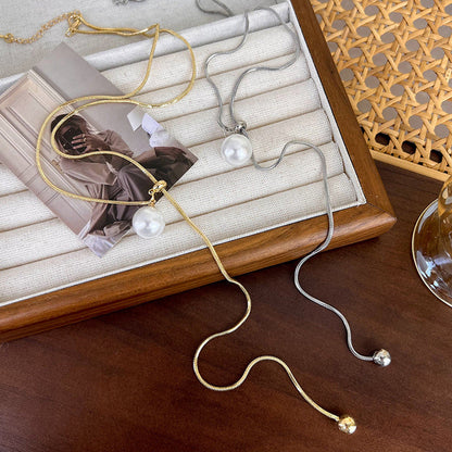 Pull-out Adjustable Pearl High-grade Design Sense Necklaces