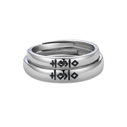 Women's & Men's & Sier Merry Matrimony Couple Chinese Style Rings