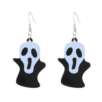 Female Gothic Dark Bat Spider Pumpkin Earrings