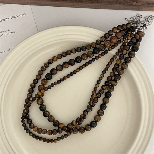 Women's Tigereye Beaded Niche Retro High Sense Necklaces