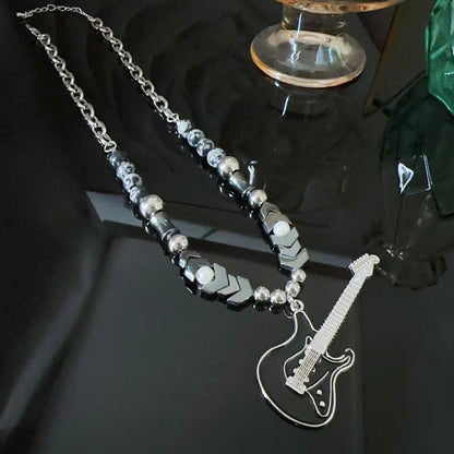 Women's Flame Guitar Pendant For Niche Personality Design Sweet Cool Necklaces
