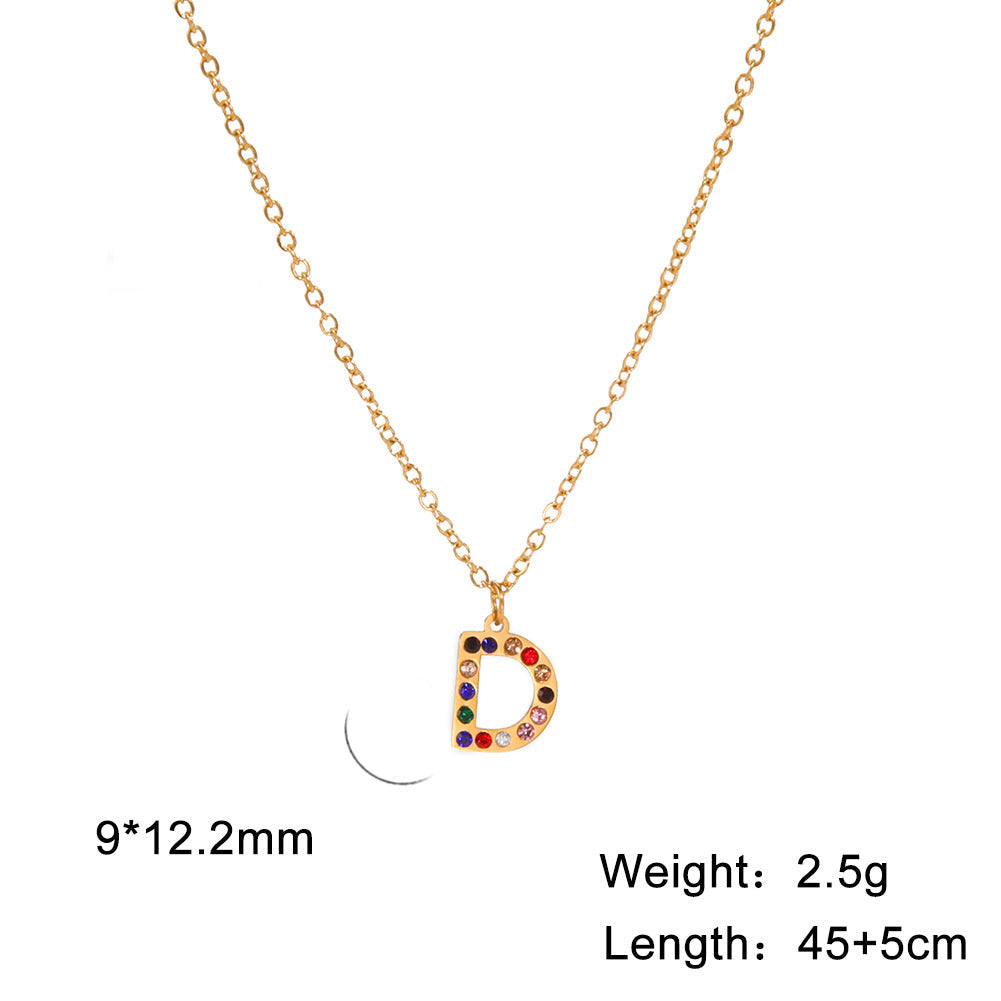 Titanium Steel Light Luxury And Simplicity Colorful Necklaces