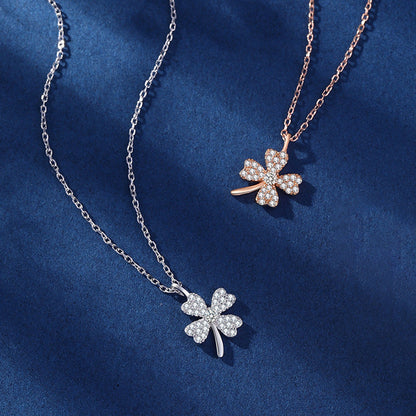 Women's Clover Korean Style Niche Design Light Necklaces