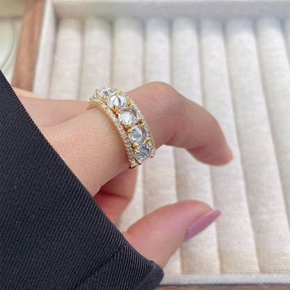 Women's Luxury Fashion Opening Zircon Adjustable Gold Rings