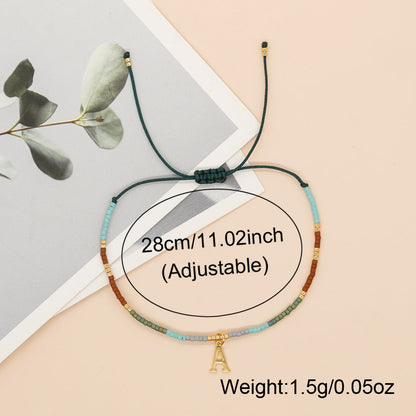 Ethnic Style Contrast Color Bead English Bracelets