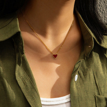 Stainless Steel Heart-shaped Accessories Female Style Necklaces