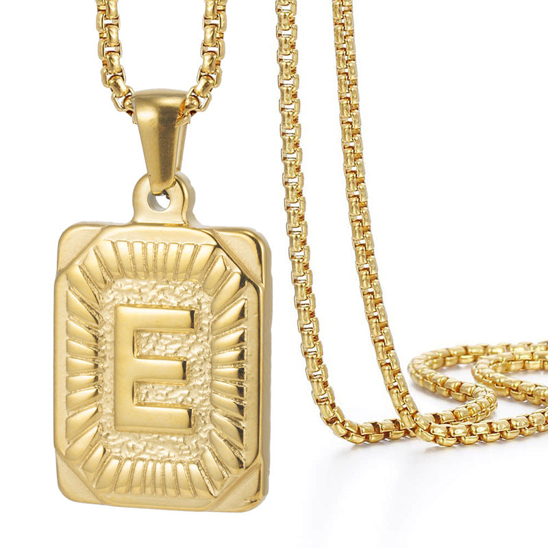 Men's Hip Hop Stainless Steel Simple Golden Necklaces
