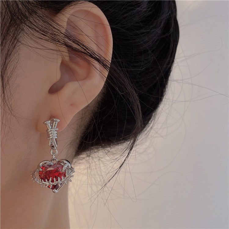 Gold-plated Light Luxury High-grade Pomegranate Red Rings