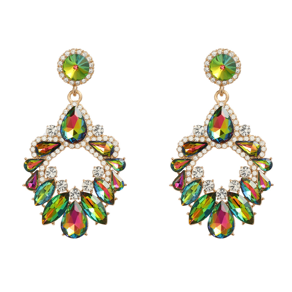 Women's Crystals Exaggerated Rhinestone Full Diamond Bohemian Earrings