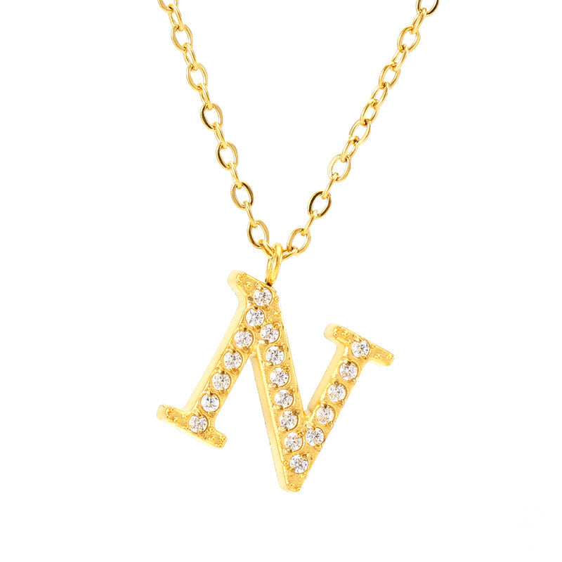 Women's English Letter Pendant High-grade Clavicle Chain Necklaces