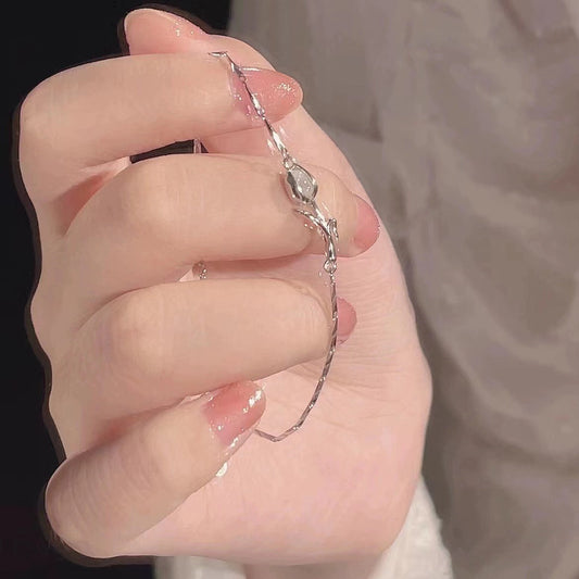 Niche High Sense Heart Flower Opal Bracelets