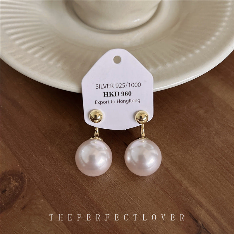 Women's Sier Pearl Korean Style Fashion Ear Earrings