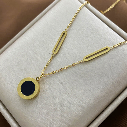 Titanium Steel No Fading Metallic Black Necklaces