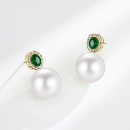 Women's Leisure Simple Pearl For Ear Zircon Earrings