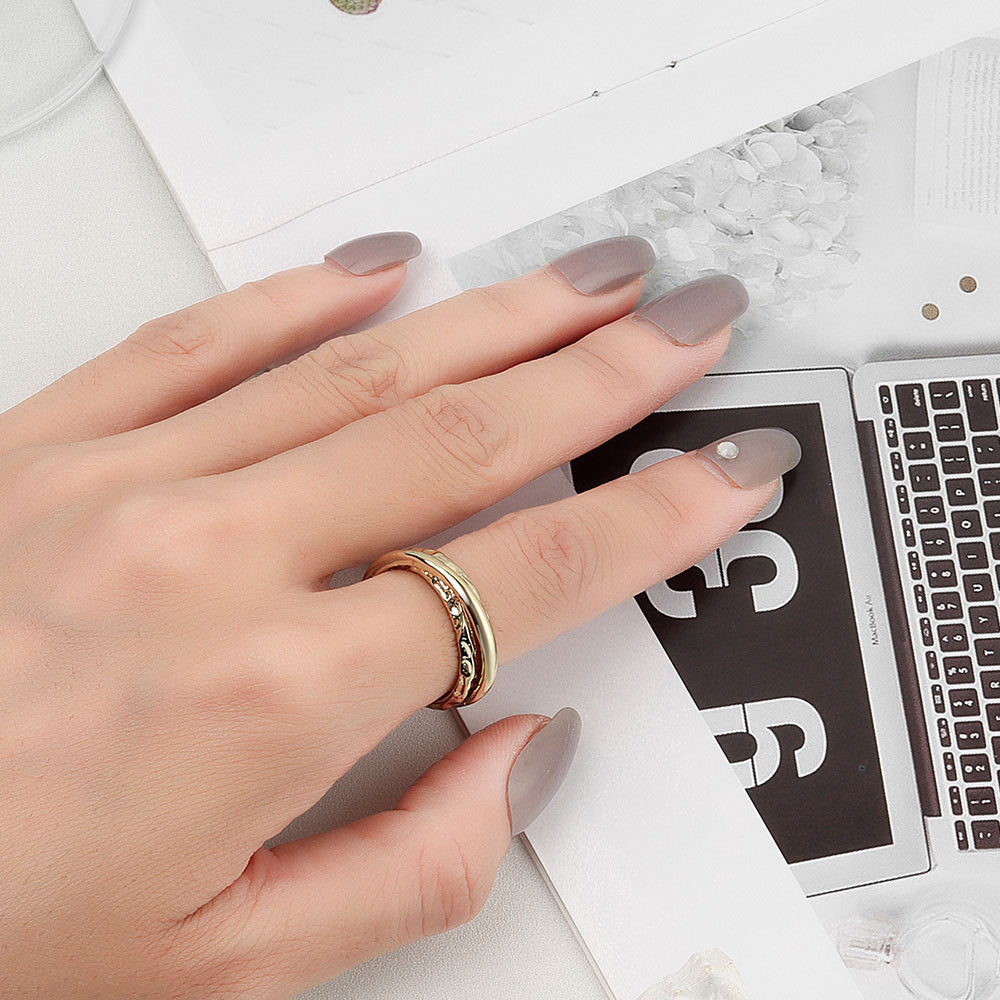 Exaggerated Irregular Line Female Fashion Net Rings