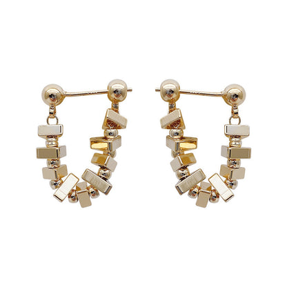 Metal Square Chain Trendy Female Personalized Rings